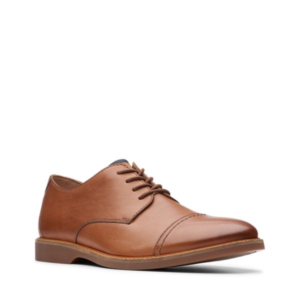 Clarks Mens Atticus Cap Wide Fit Shoes Brown | CA-7081962
